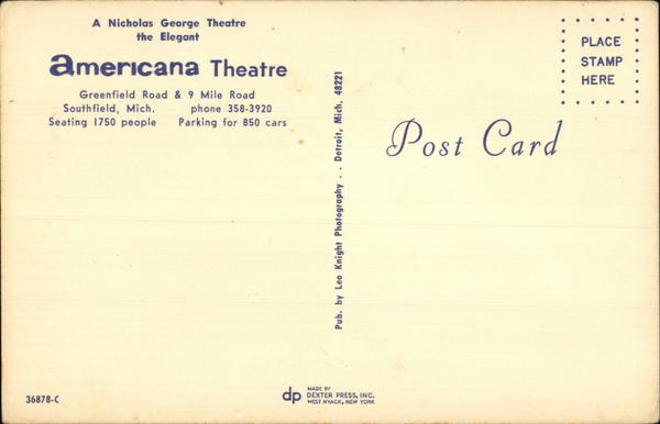 Americana Theatre - Old Postcard (newer photo)